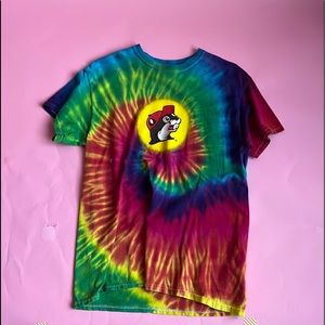 Tie-dye buc-ees T-Shirt “Peace, love and beaver nuggets”
